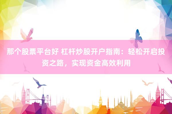 那个股票平台好 杠杆炒股开户指南：轻松开启投资之路，实现资金高效利用