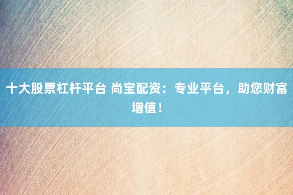 十大股票杠杆平台 尚宝配资：专业平台，助您财富增值！