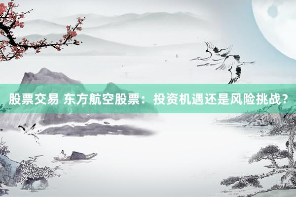 股票交易 东方航空股票：投资机遇还是风险挑战？