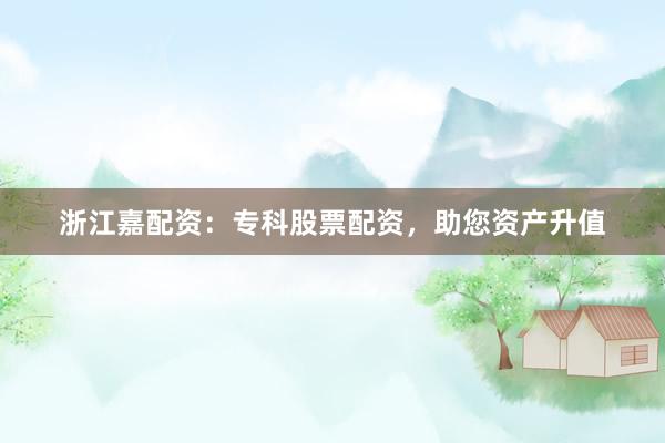 浙江嘉配资：专科股票配资，助您资产升值