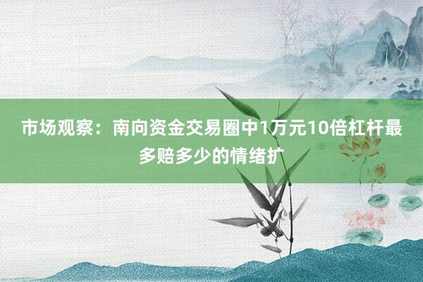 市场观察：南向资金交易圈中1万元10倍杠杆最多赔多少的情绪扩