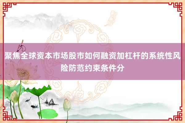 聚焦全球资本市场股市如何融资加杠杆的系统性风险防范约束条件分