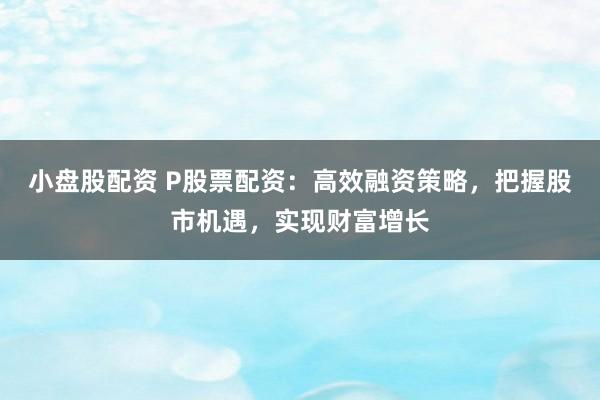 小盘股配资 P股票配资：高效融资策略，把握股市机遇，实现财富增长